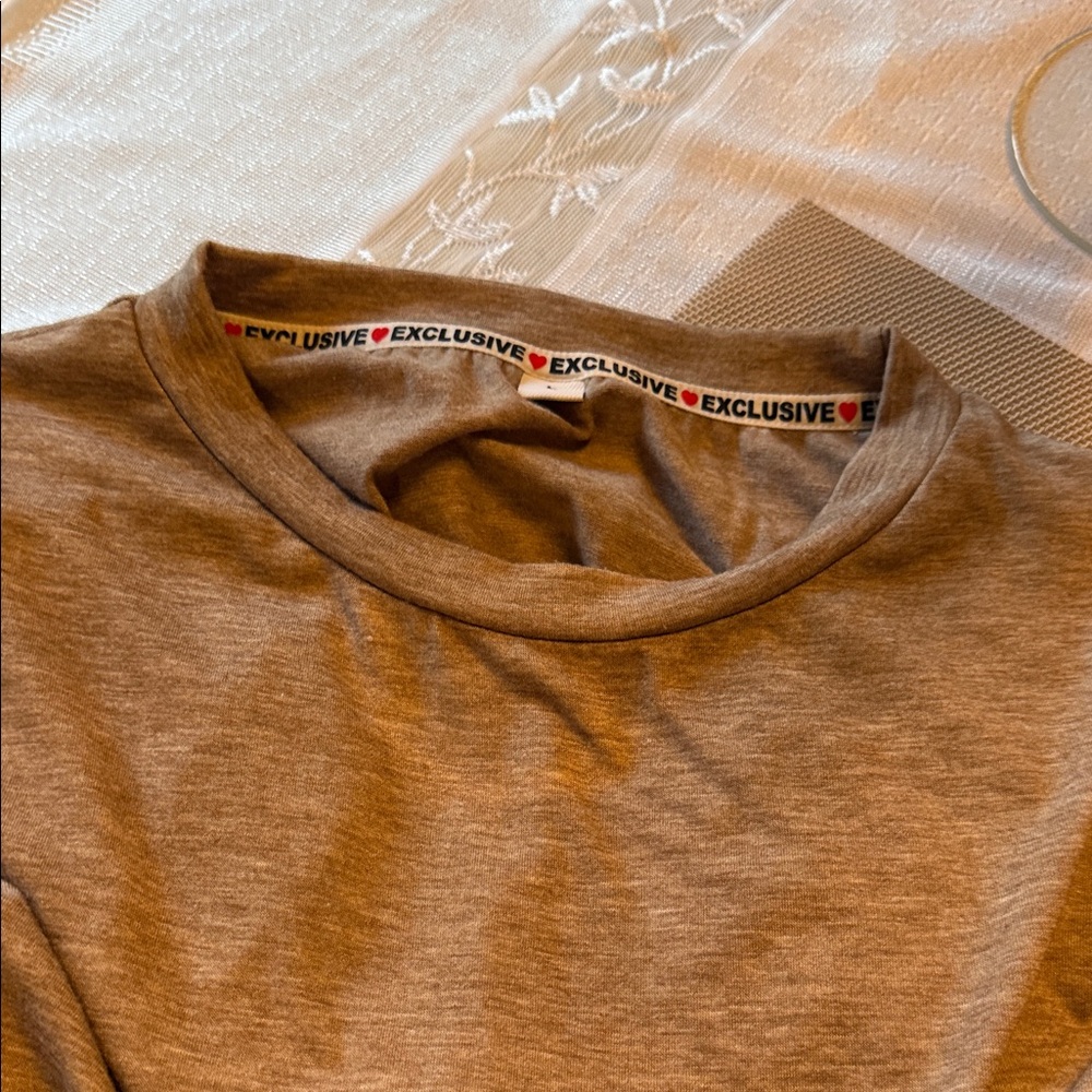 Exclusive  Brown Jersey Top